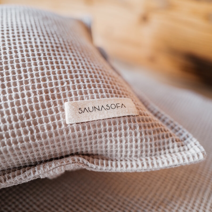 Saunasofa Calm Mat en Kussen Met Draagriem Taupe