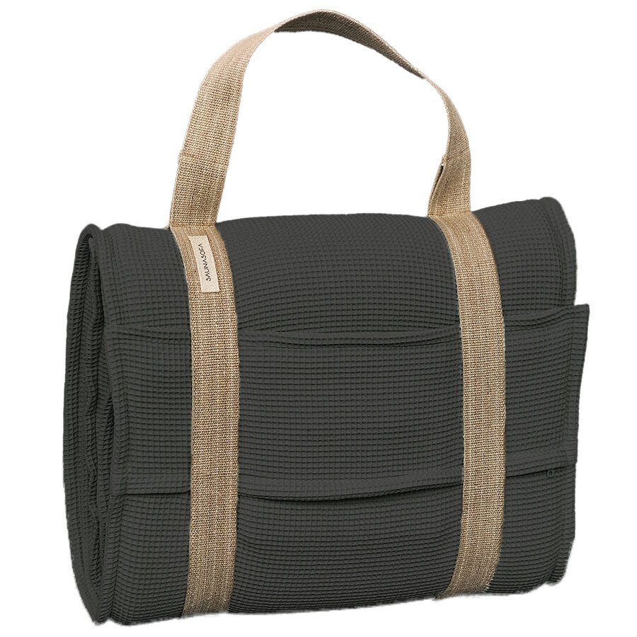 Saunasofa Calm Mat en Kussen Met Draagriem Antraciet