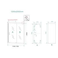 Schuifdeur Aqua Splash Vidrios Douchedeur 120x200 cm 8 mm NANO Mat Zwart