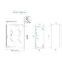 Schuifdeur Aqua Splash Vidrios Douchedeur 110x200 cm 8 mm NANO Mat Zwart