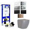 Boss & Wessing Geberit UP320 Toiletset Compleet | Inbouwreservoir | Mudo Mat Grijs Randloos | Drukplaat