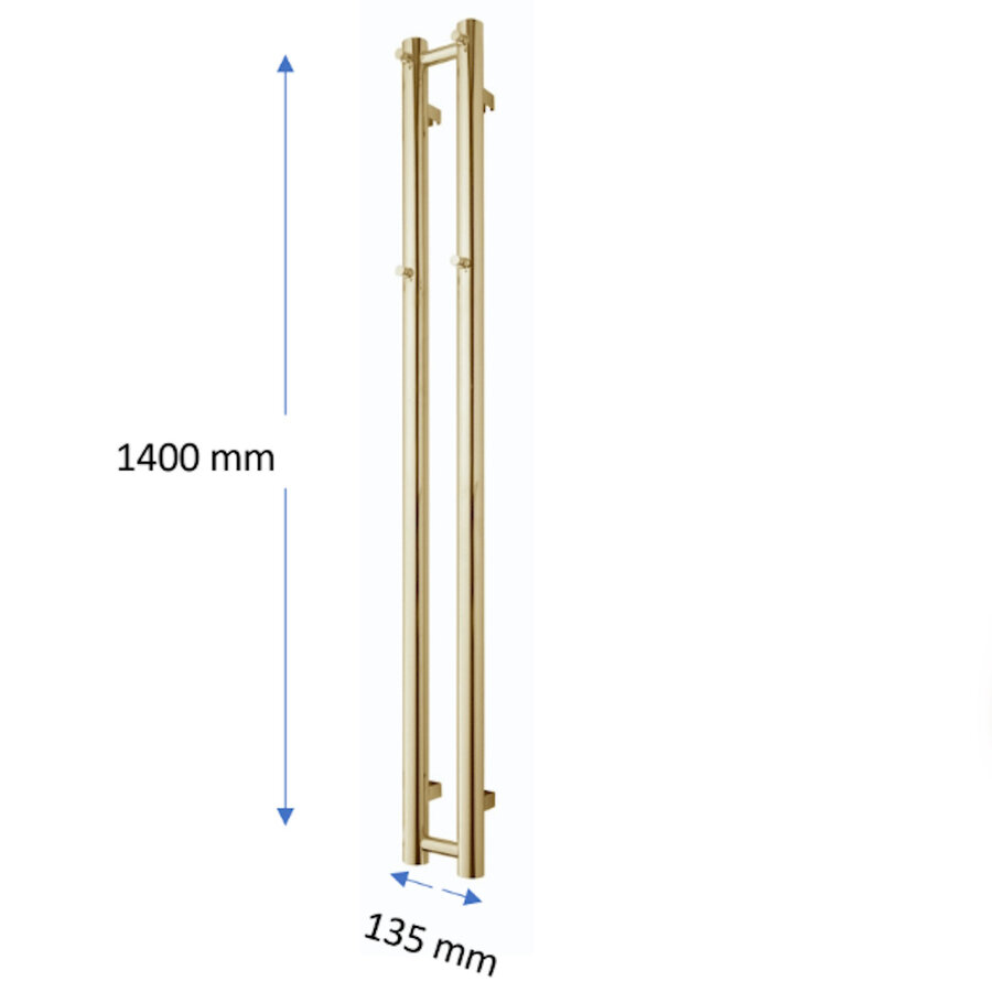 Designradiator TVS PLUS 2 Goud 140 x 13.5 cm