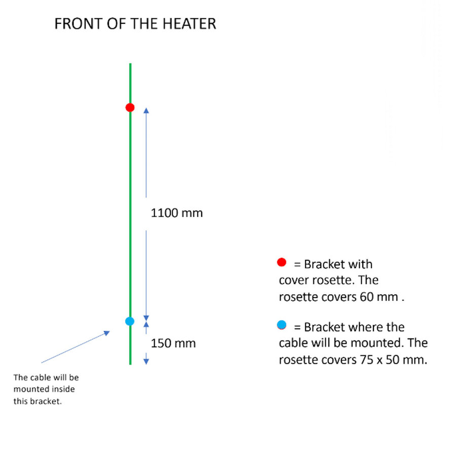NIET MEER LEVERBAAR Elektrische Radiator TVS ELDO 1F Edelstaal met Timer 140x6 cm
