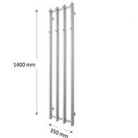 Designradiator TVS Vino 4 Zwart 140 x 35 cm