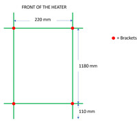 Designradiator TVS Kiro 3 Zwart 140 x 26.5 cm