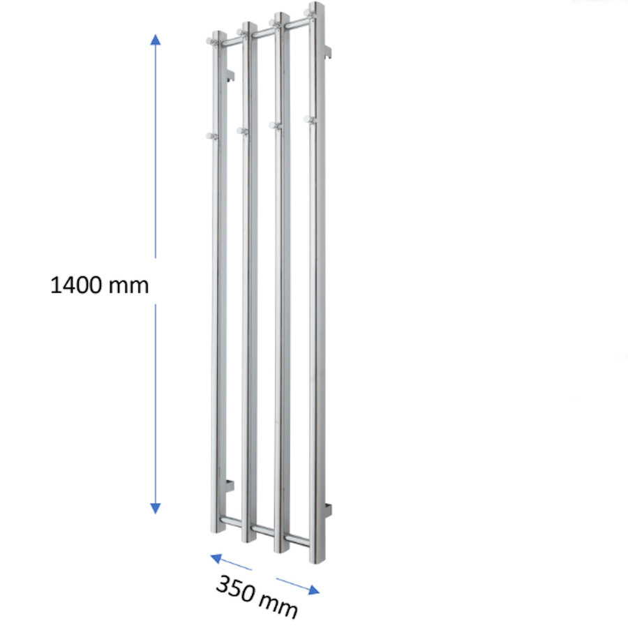 Designradiator TVS Vino 4 Chroom 140 x 35 cm