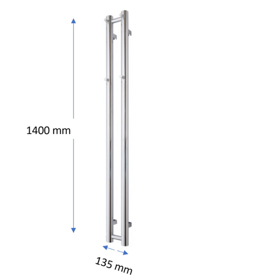 Designradiator TVS Kiro 2 Zwart 140 x 13.5 cm