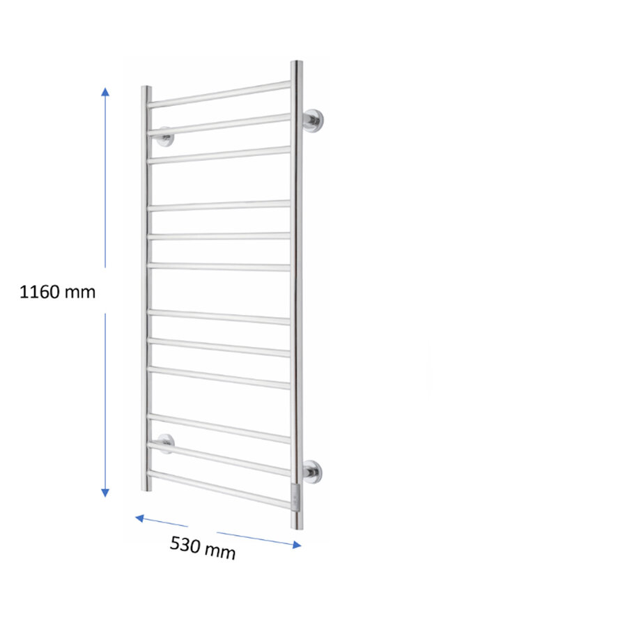 Elektrische Radiator TVS ELDO 12 L Edelstaal met Timer 116x53 cm