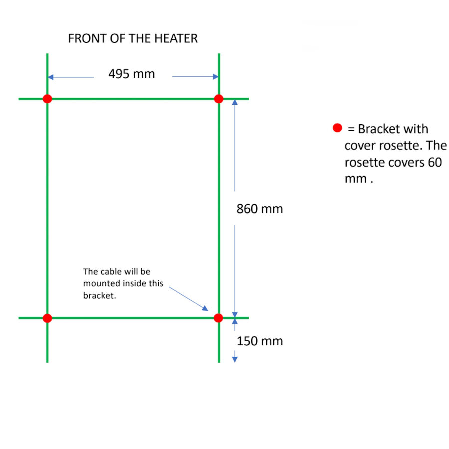 Elektrische Radiator TVS ELDO 12 L Edelstaal met Timer 116x53 cm