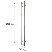 Designradiator TVS Kiro 2 Chroom 140 x 13.5 cm