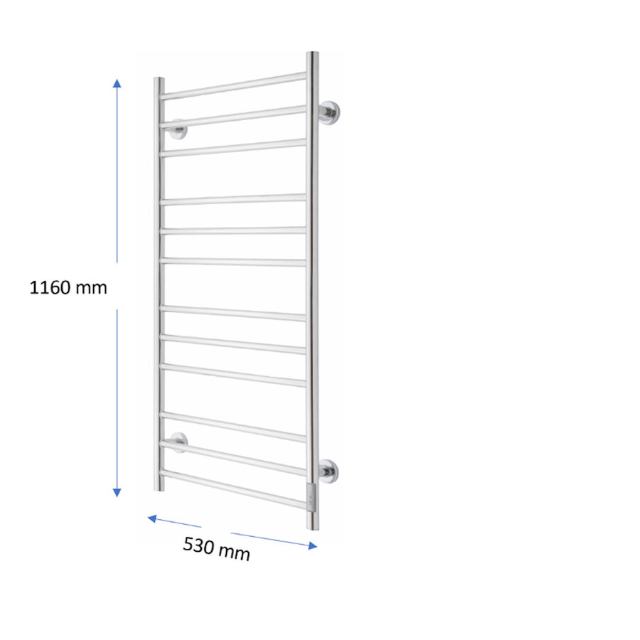 Elektrische Radiator TVS ELDO 12 L Mat Zwart met Timer 116x53 cm