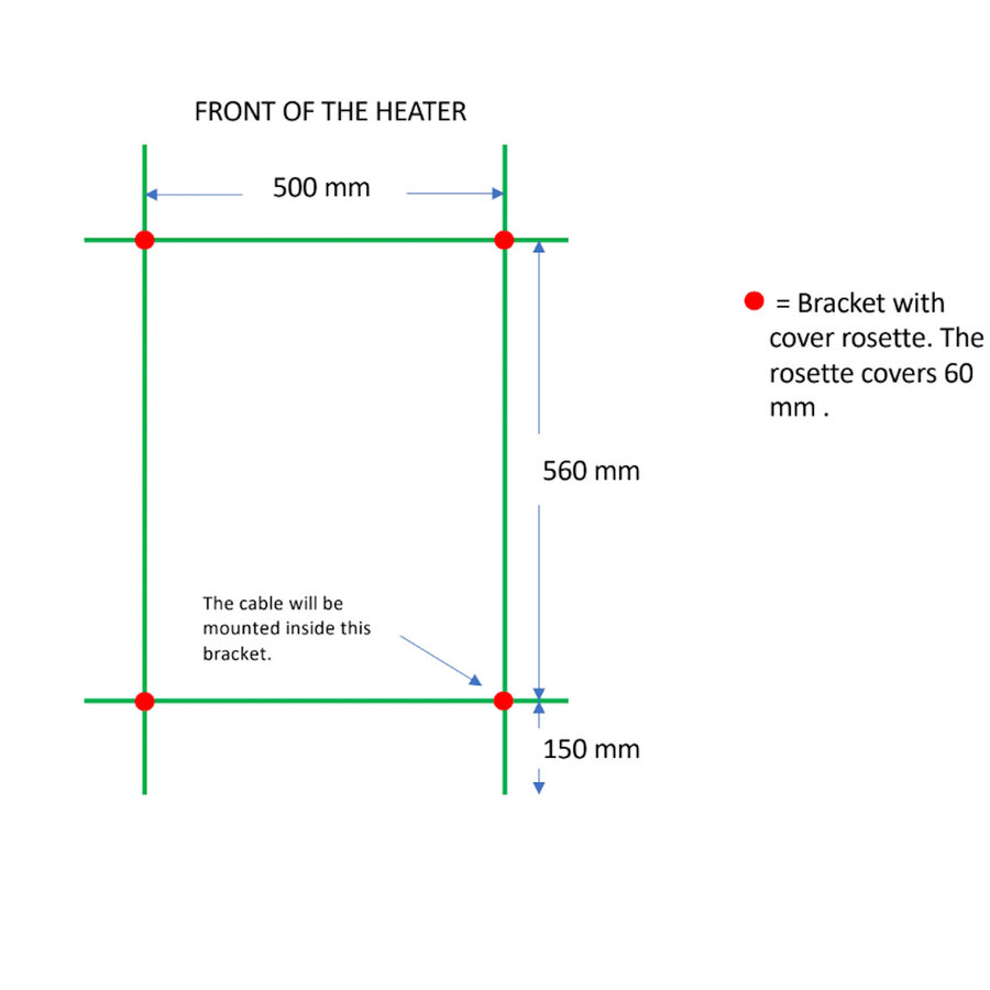 Elektrische Radiator TVS ELDO 9 L Edelstaal met Timer 86x53 cm
