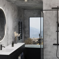 Elektrische Radiator TVS ELDO 9F Mat Zwart met Timer 86x53 cm