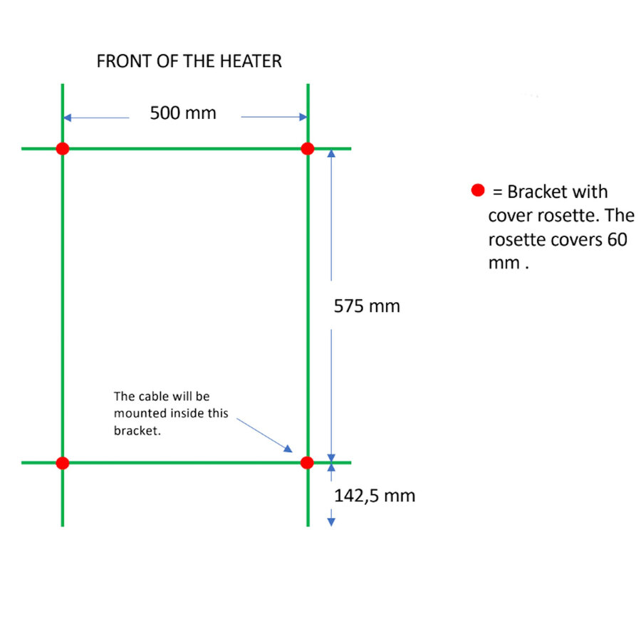 Elektrische Radiator TVS ELDO 9F Mat Zwart met Timer 86x53 cm