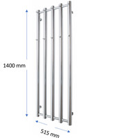Designradiator TVS Kiro 5 Zwart 140 x 51.5 cm