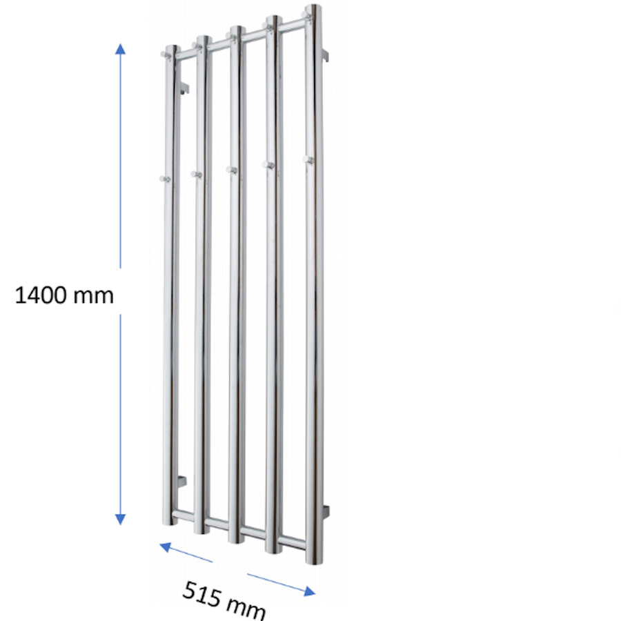 Designradiator TVS Kiro 5 Zwart 140 x 51.5 cm