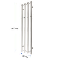 Elektrische Radiator TVS ELDO 4F Edelstaal met Timer 140x34.5 cm