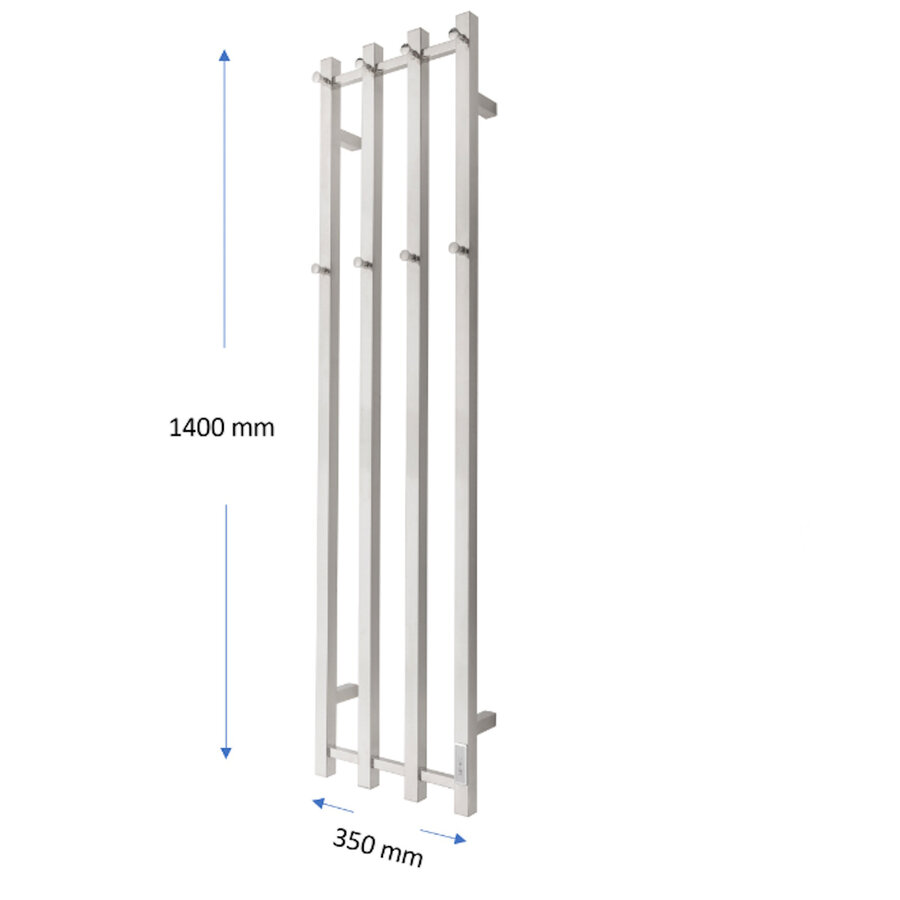 Elektrische Radiator TVS ELDO 4F Edelstaal met Timer 140x34.5 cm
