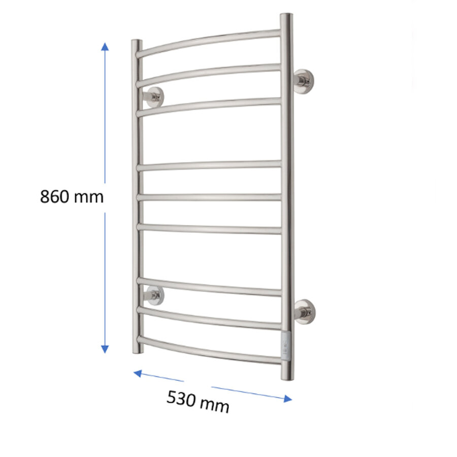 Elektrische Radiator TVS ELDO 9 Edelstaal met Timer 86x53 cm