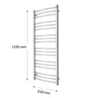 Designradiator TVS Nemo Chroom 140 x 61 cm