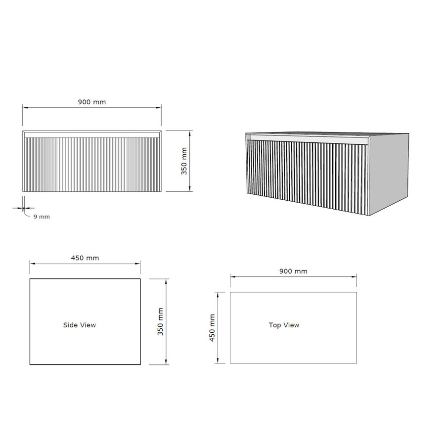 Onderkast Gliss Design Timotheus 90 CM Incl. Topplaat Pure