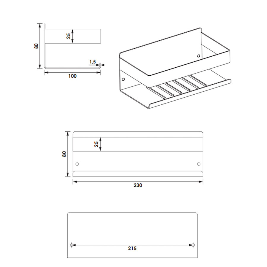 Doucherek Brauer Chrome Edition 23 Cm Chroom