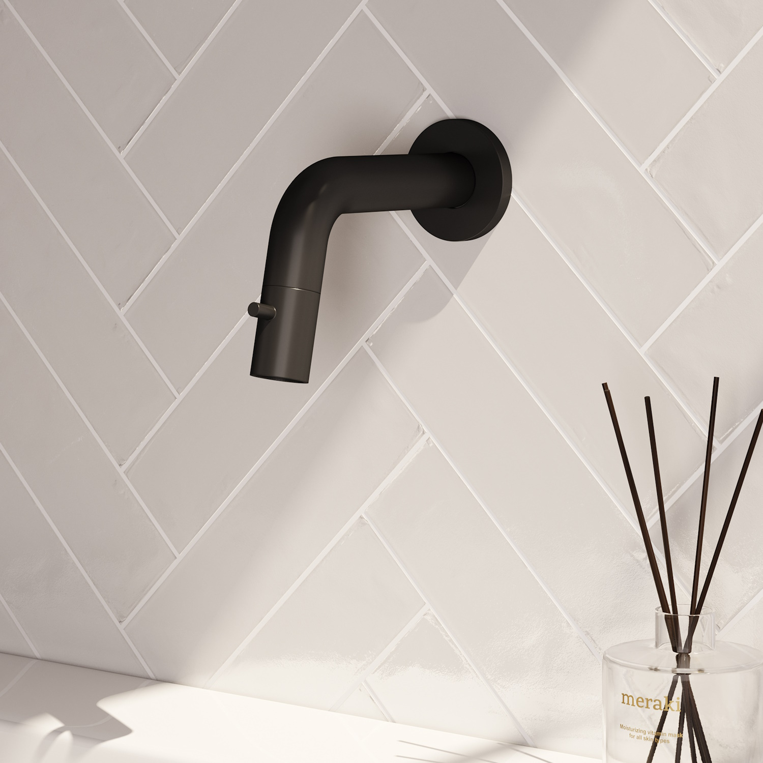 Inbouw Fonteinkraan Brauer Black Edition Inkortbaar Mat Zwart Brauer
