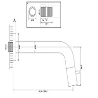 Inbouw Fonteinkraan Brauer Black Edition Inkortbaar Mat Zwart