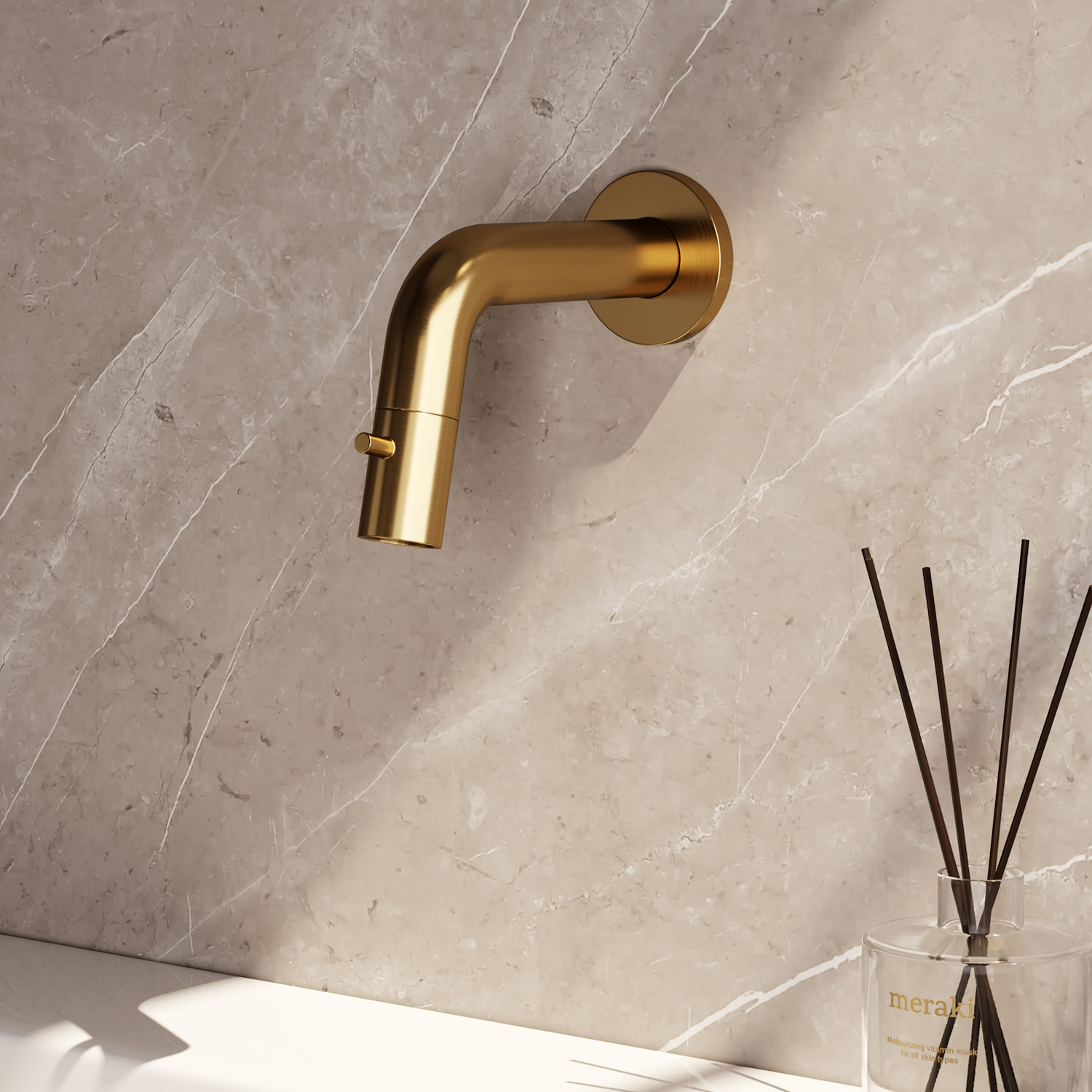 Inbouw Fonteinkraan Brauer Gold Edition Inkortbaar Goud Geborsteld PVD Brauer