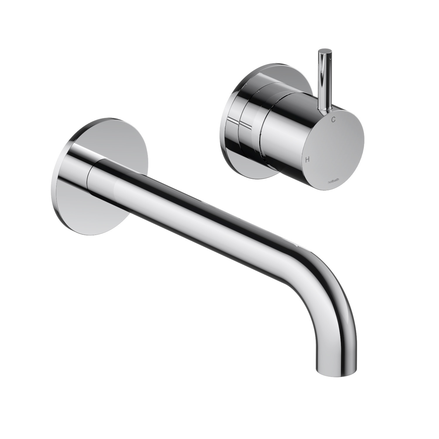 Hotbath Inbouw Wastafelkraan Cobber 18 cm Gebogen Uitloop 1-Hendel Chroom