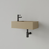 Fontein Gliss Design Freya Solid Marble 40x22x10 cm Met Kraangat Links Mat Cappuccino