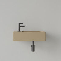 Fontein Gliss Design Freya Solid Marble 40x22x10 cm Met Kraangat Links Mat Cappuccino