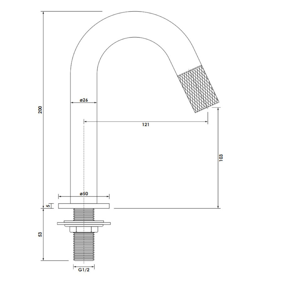 Opbouw Fonteinkraan Brauer Gunmetal Carving Edition Met Gebogen Uitloop Gunmetal Geborsteld PVD