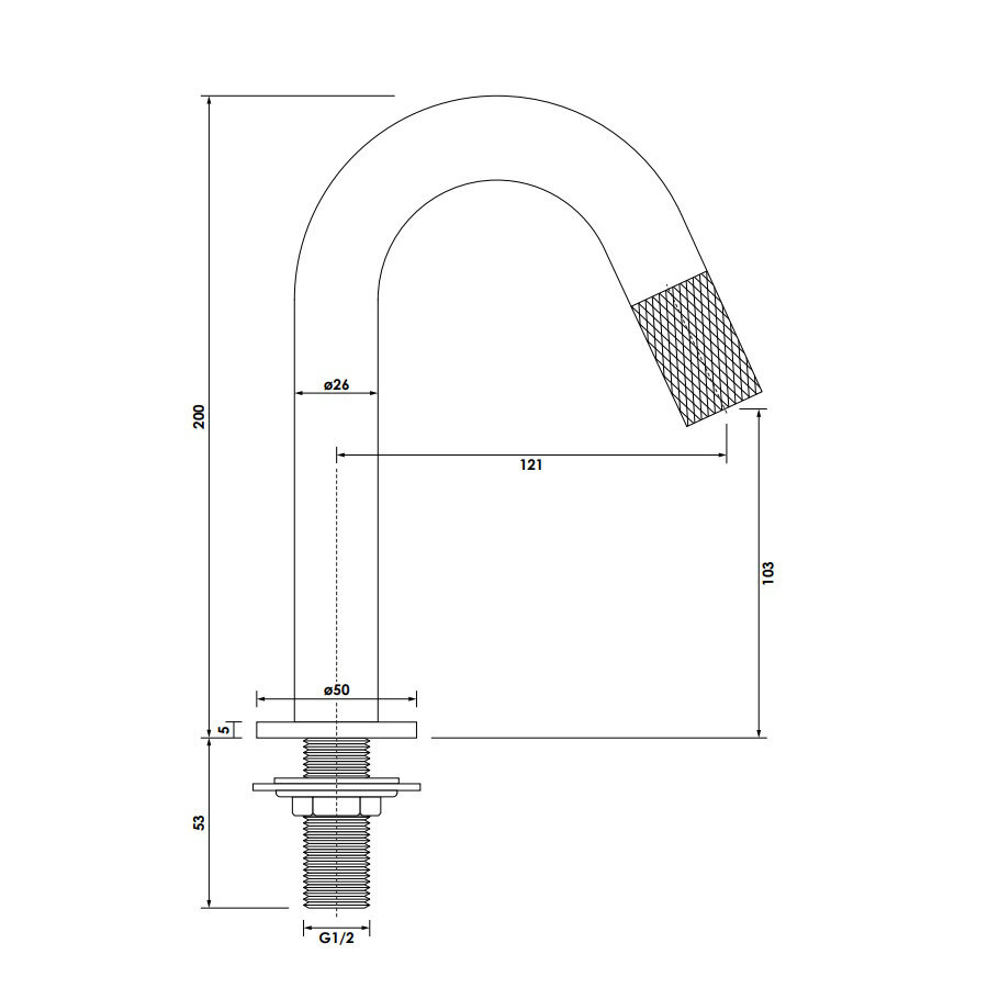 Opbouw Fonteinkraan Brauer Copper Carving Edition Met Gebogen Uitloop Koper Geborsteld PVD