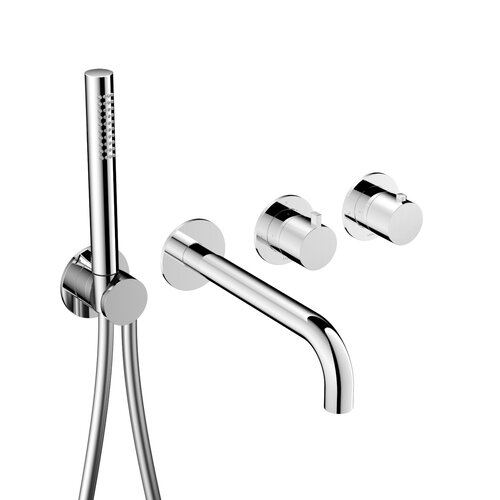 Afbouwdeel -Inbouw Bad thermostaat Hotbath Ace Met 2-Weg Stop-Omstel Met Uitloop Handdouche/ Doucheslang Chroom 