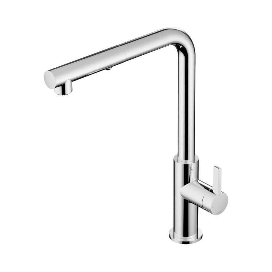 Keukenmengkraan Hotbath Ace met draaibare uitloop en uittrekbare duo-spray handdouche Chroom