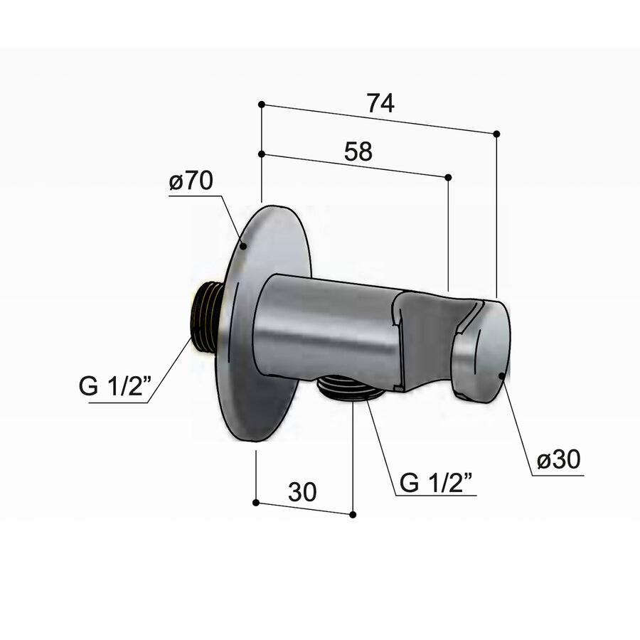 Wandsteun Met uitlaat Hotbath Ace Geborsteld Nikkel
