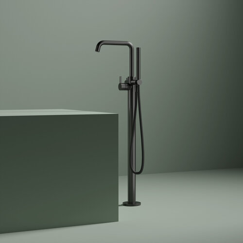 Afbouwdeel Vrijstaande Badmengkraan Hotbath Ace Geborsteld Zwart PVD 