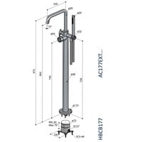 Afbouwdeel Vrijstaande Badmengkraan Hotbath Ace Geborsteld Nikkel