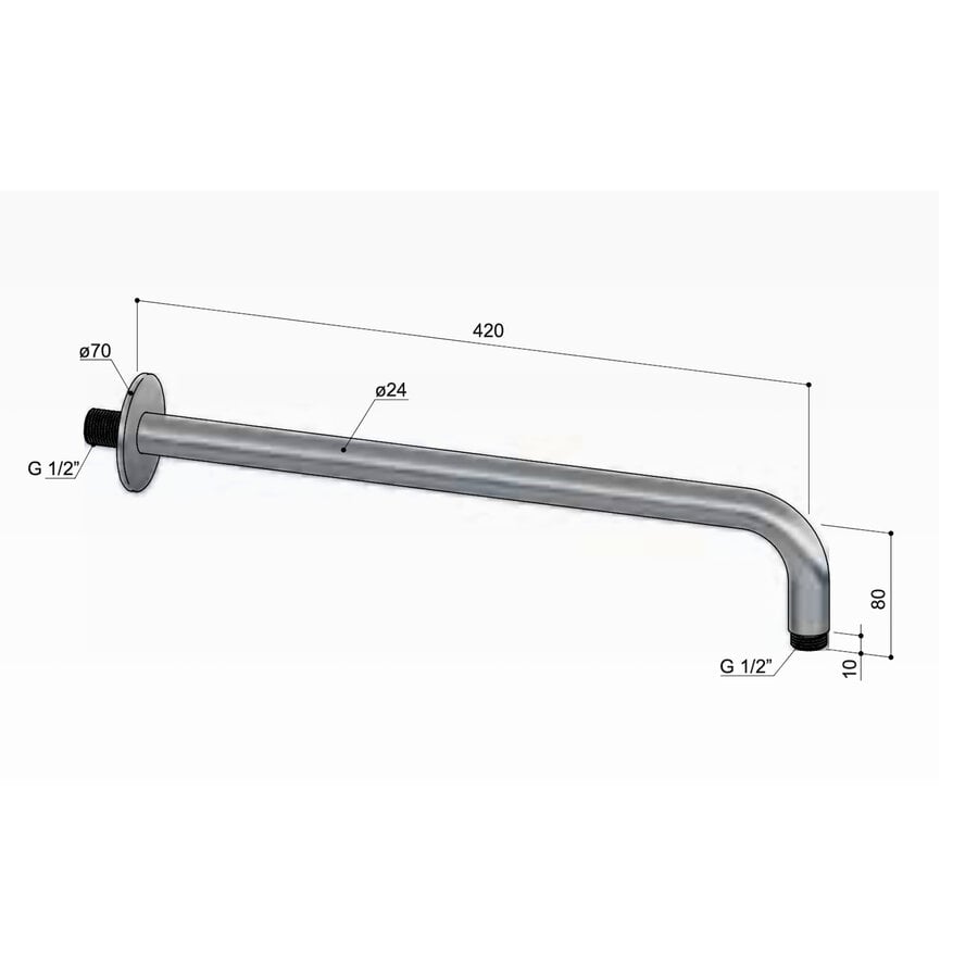 Wandarm Hotbath Ace 42 cm Geborsteld Koper PVD