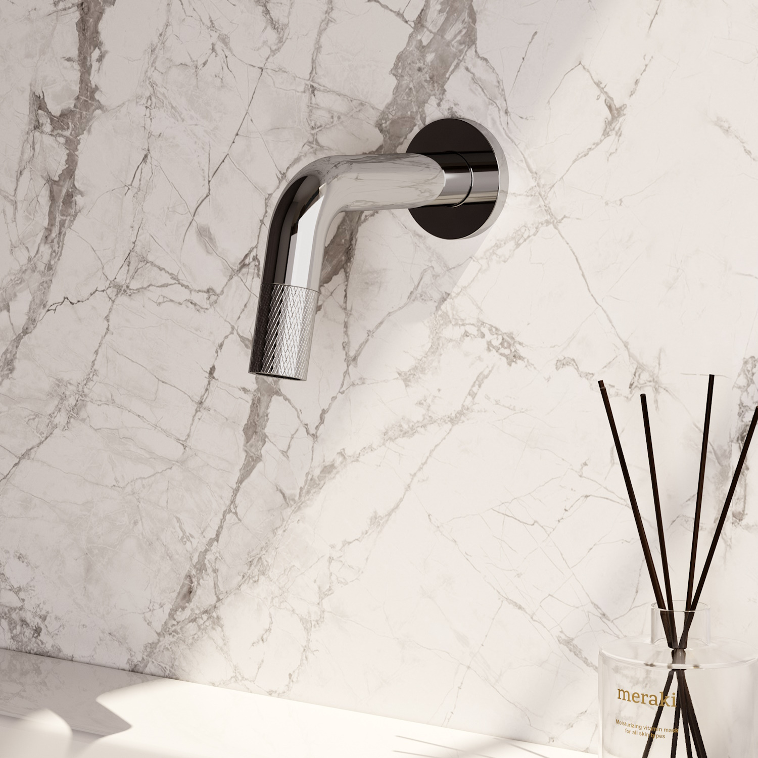 Inbouw Fonteinkraan Brauer Chrome Carving Edition Inkortbaar Chroom Brauer