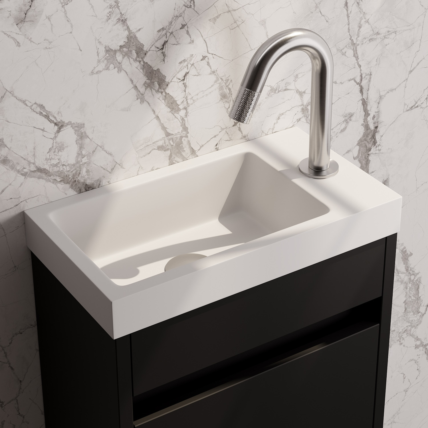 Opbouw Fonteinkraan Brauer Brushed Carving Edition Met Gebogen Uitloop RVS Geborsteld PVD Brauer