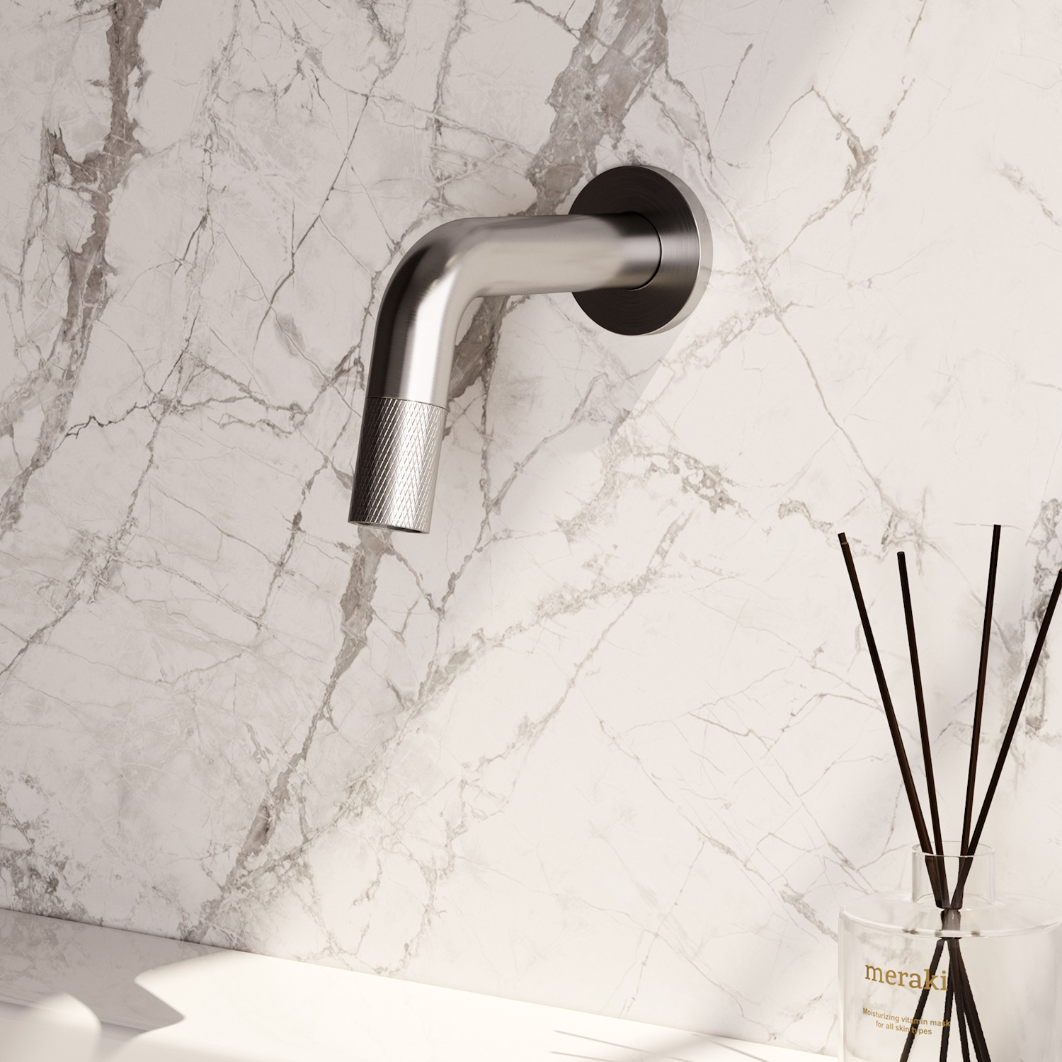 Inbouw Fonteinkraan Brauer Brushed Carving Edition Inkortbaar RVS Geborsteld PVD Brauer