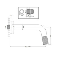 Inbouw Fonteinkraan Brauer Brushed Carving Edition Inkortbaar RVS Geborsteld PVD
