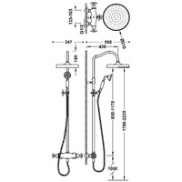 Regendoucheset Tres Clasic Thermostatische Opbouw Incl. Handdouche Chroom