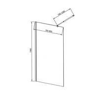 Inloopdouche Sapho Walk-In 80x190 cm met Muurprofiel Chinchilla Glas