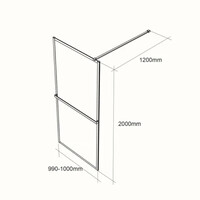 Inloopdouche Allibert Milton 100 cm Zwart