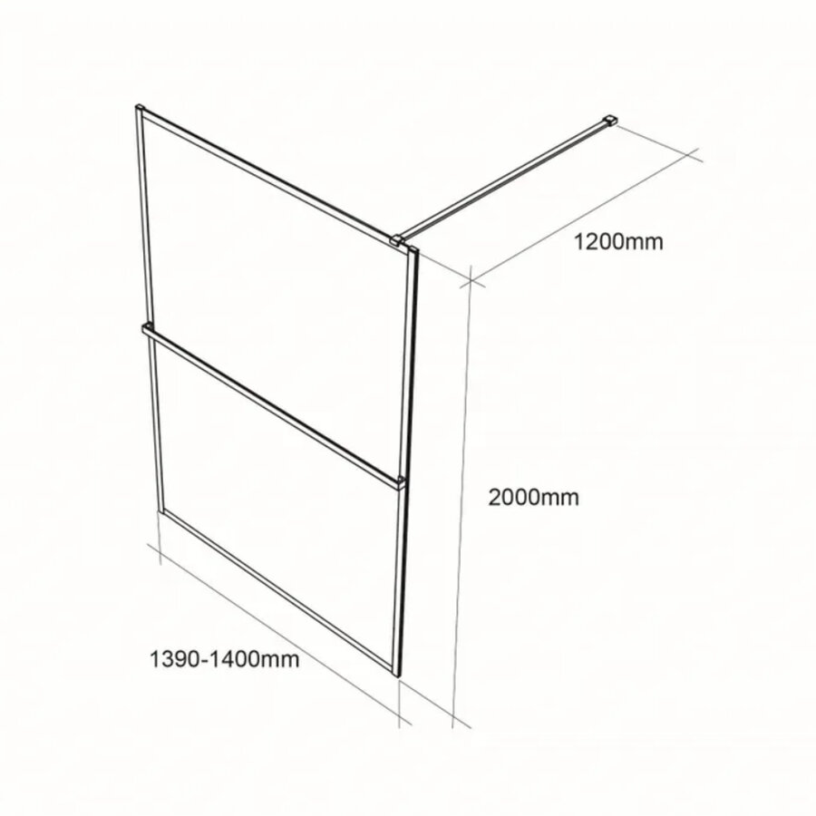 Inloopdouche Allibert Milton 140 cm Zwart