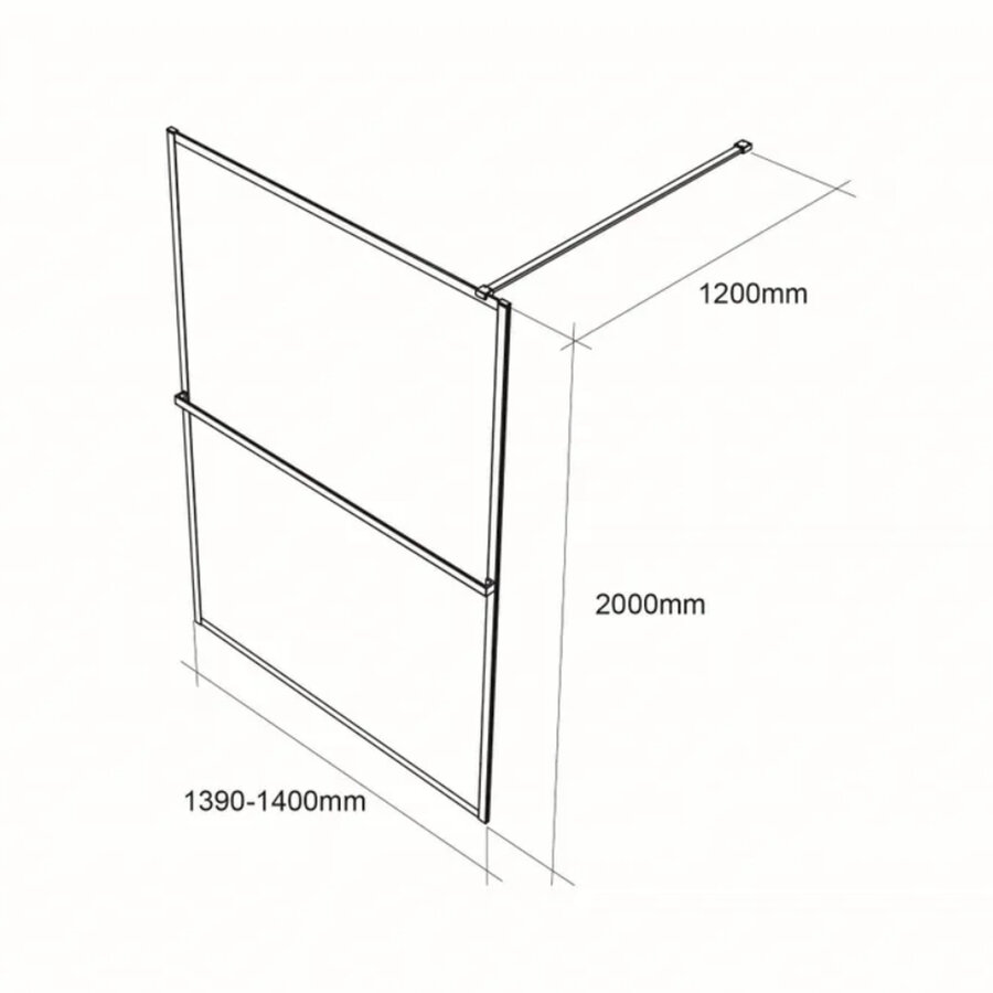 Inloopdouche Allibert Milton 160 cm Zwart