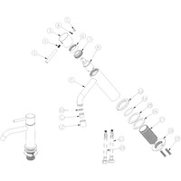 Wastafelmengkraan Opbouw BWS Uitloop 6.5 cm 1-hendel Geborsteld Staal